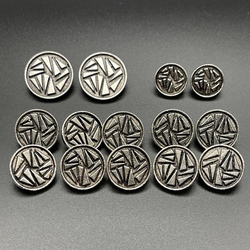 Heavy silver tone geometric - heavy,