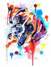 Boxer Dog Art Print Painting
