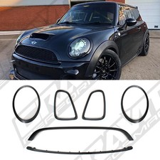 GLOSS BLACK LIGHT AND GRILLE SURROUND TRIM FRONT REAR FOR MINI COOPER R56 06-13