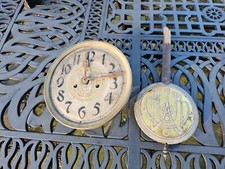 Antique Vienna antique wall clock weight movement works silvered dial 8" Kienzle