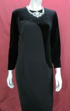 FINK Dynasty Retro 80s stylish black evening cocktail shift dress UK 12 F40