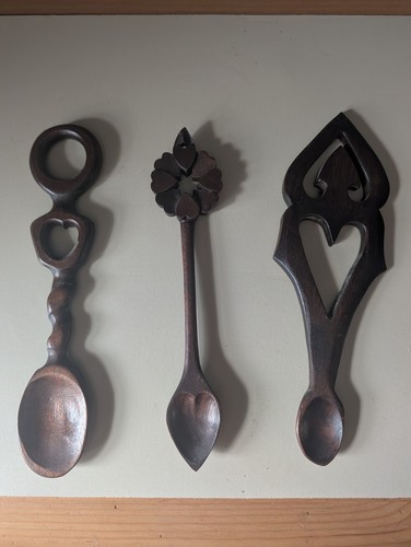 Set three welsh love spoons - of,