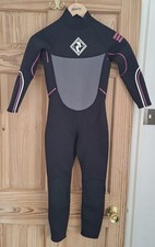 Size Large Junior Wetsuit By  Two Bare Feet- Black & Purple Vgc. (Age 8-10?)