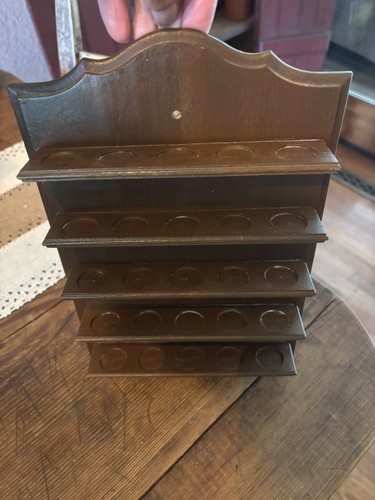 Wood thimble trinket display - wood,