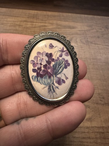 Vintage silver tone metal - tone,
