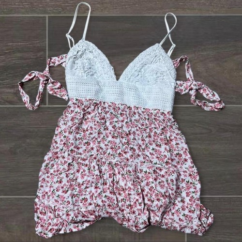 Large white and pink floral - white,