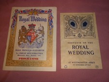 ROYAL WEDDING Programmes x 2 Princess Elizabeth & Philip Mountbatten 1947 -VGC