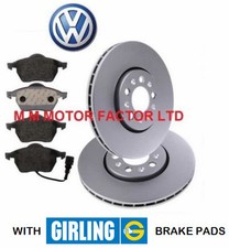 FOR VW Golf Mk4 1.9 GT TDI 130 & 150 BHP Front Brake Discs & Girling Pads