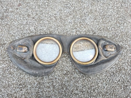 Antique leather goggles - antique,