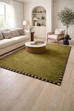 Hand Tufted Olive Green Area