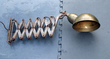Vintage Industrial Scissor/Accordion Lamp. Steel Scissors with Brass Shade