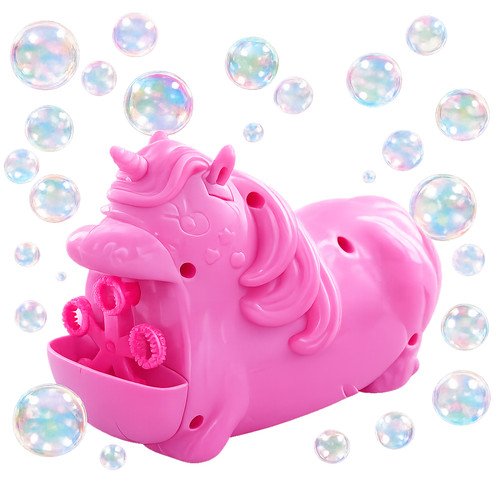 Pink unicorn bubble machine - pink,