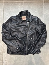 Levi's Women's Vintage Y2K Goats Leather Biker Bomber Jacket Asymmetric Size L
