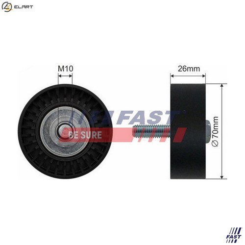 Deflectionguide pulley vribbed - pulley,