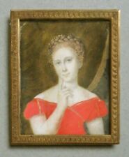 Charming Late Regency /Early Victorian Portrait Miniature In  Original Frame.