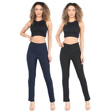 2 PACK WOMENS BOOTLEG TROUSERS