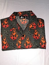 Men's Street Culture Short Sleeved Shirt - Flame Pattern. Size L  (ref. 0054)
