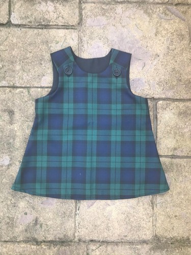 Black watch tartan pinafore - black,