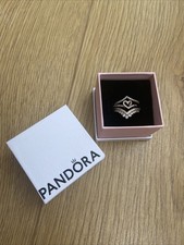 PANDORA ALE MET Wishbone 3 Rose-gold Plated Rings Bundle Size 56 & 58