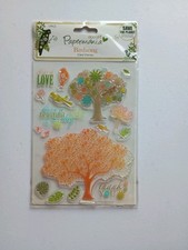 Papermania Stamp Set Birdsong Clear Stamps Birds Trees ** Incomplete Set**