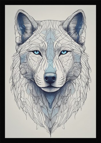 Wild wolf art elegant - elegant, framed