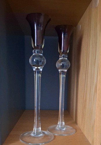 Glass candel sticks 5cm - glass,