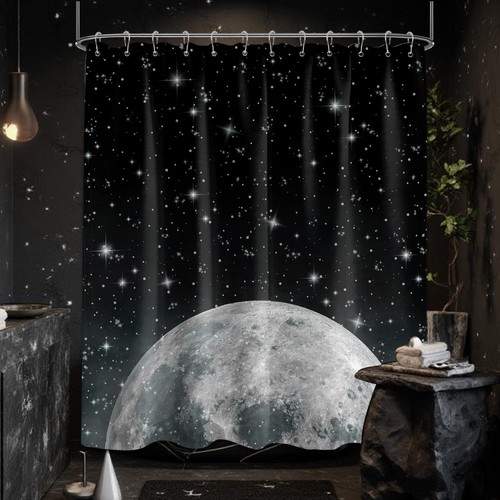 Star moon shower curtain space - moon,
