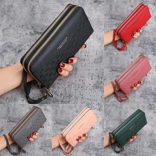 Ladies leather wallet long - ladies, pu