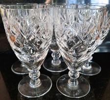 5 x Crystal  Cut Glasses Royal