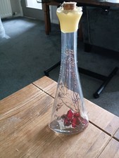 Clear Glass Corked Oil Bottle (Empty Apart From Organics) 24cm High