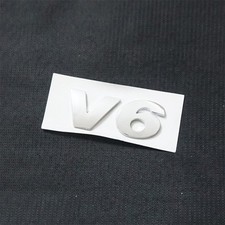 1x Chrome Silver V6 Sep Plastic Decal Sticker Emblem Badge 3D Vehicle Coupe Auto