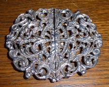 Vintage Solid Silver Nurse's Belt Buckle, Maker's Mark GS, Birmingham 1981