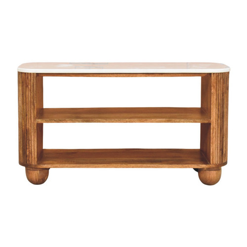 Solid wood marble top shoe - solid,