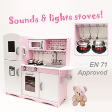 Kids wooden play kitchen - wooden,