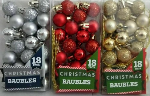 18pk glittery mini christmas - glittery,
