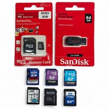 8x SD MicroSD Card, SanDisk USB Flash Drive, Memory Storage Job Lot | New + Used