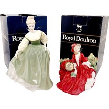 Royal Doulton Figurines Lydia and Fair Lady Hand Painted Collectable 19cm