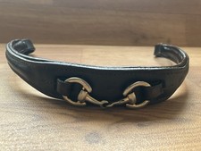 Brown leather snaffle bit decorated bling Browband full size 16.75” 