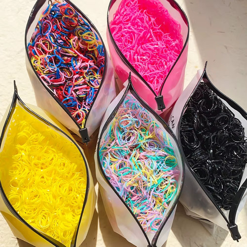 1000 mini clear hair elastics - 1000,