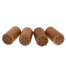  4 Pcs Wooden Mooncake Seal