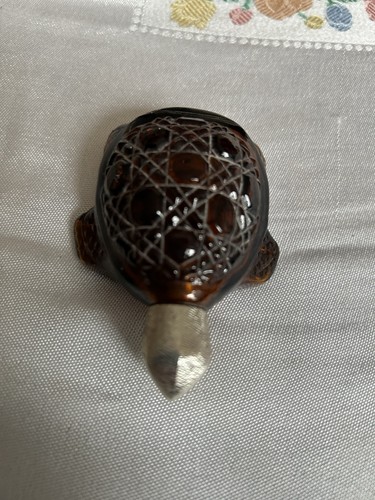 Avon brown glass turtle - avon,