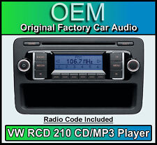 VW Caddy CD player radio stereo with code Volkswagen RCD 210 car headunit