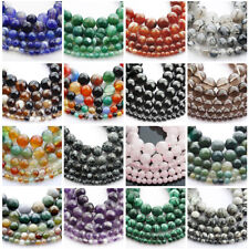 1 Strand Round  4mm 6mm 8mm 10mm 12mm Natural Stone Rock Gemstone Beads Lot