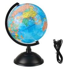LED LIGHT UP FESTIVAL GIFT ILLUMINATED GLOBE W/USB LEARNING ROTATING WORLD GLOBE