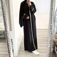 Women Muslim Plain Abaya Maxi