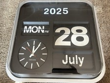 Karlsson Big Flip Wall Clock - Day/Month/Year &Time - Tested & Working