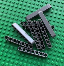 10 x LEGO 1 x 7 Technic Liftarm Beam - Dark Bluish Grey - Part 32524