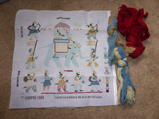 Ehrman Indian Elephant Tapestry Canvas - small area worked with some wools
