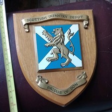 Military Plaque Scottish Infantry Depot Bridge of Don. 1970s. 