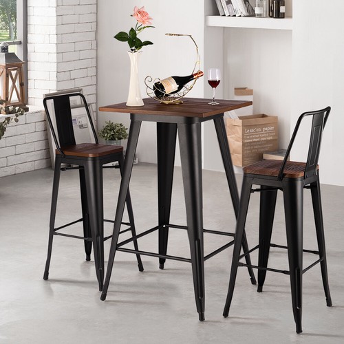 Metal bar table 4 stools - 2/4,